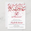 Search for silver 50th birthday invitations Red
