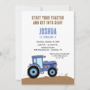 Search for tractor birthday invitations Blue