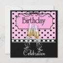 Search for wine glass birthday invitations Pink