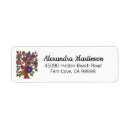 Search for whimsical tree return address labels Flowers