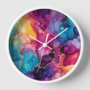 Search for alcohol ink clocks Rainbow