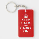 Search for keep calm and carry on key rings Red