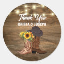 Search for cowboy boots wedding stickers Thank you