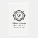 Search for floral wedding napkins Black white