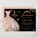 Search for rose gold and black birthday invitations Dress