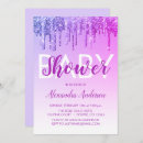 Search for purple glitter baby shower invitations For her