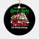 Search for lunch lady christmas tree decorations Santa