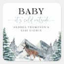 Search for winter baby shower square stickers Watercolor
