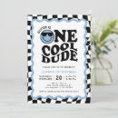 Search for one cool dude invitations Blue