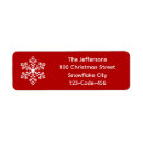 Search for red and white snowflakes return address labels Seasonal