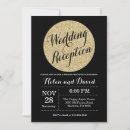 Search for black and gold reception invitations Glitter