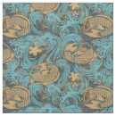 Search for ocean waves fabric Teal