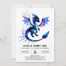 Search for dragon birthday invitations Watercolor