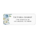 Search for blue flowers return address labels Blue and white