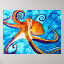 Search for watercolor octopus art Nautical