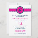Search for monogram birthday invitations Hot pink