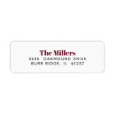 Search for wine return address labels Dark red