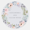 Search for peach and blue wedding stickers Botanical