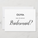 Search for black and white bridesmaid cards Typography