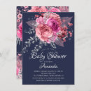 Search for navy and silver baby shower invitations For her