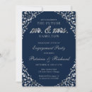 Search for blue and silver engagement party invitations Modern