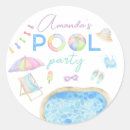 Search for kids pool party stickers Watercolor