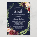 Search for burgundy floral wreath birthday invitations Watercolor