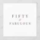 Search for fifty and fabulous birthday invitations Modern