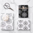 Search for black white christmas snowflakes wrapping paper Minimal