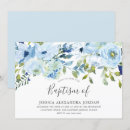 Search for blue flower christening invitations Watercolor