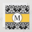 Search for black and yellow wedding invitations Damask