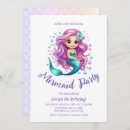 Search for rainbow mermaid invitations Purple teal
