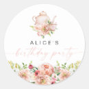 Search for tea party stickers Pink floral