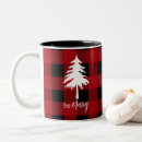 Search for red coffee mugs Buffalo plaid
