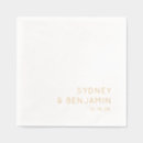 Search for gold foil wedding napkins Typography