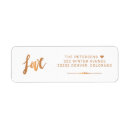 Search for copper foil return address labels Rose gold