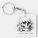 Search for goth skull key rings Black and white