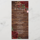 Search for red rose wedding programs Burgundy
