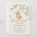 Search for green teddy bear invitations We can bearly wait