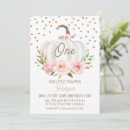 Search for little pumpkin 1st birthday invitations Pink floral