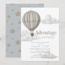 Search for adventure awaits baby shower invitations Blue