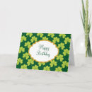 Search for shamrock birthday cards Green