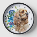 Search for cocker spaniel clocks Watercolor