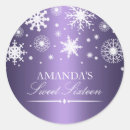 Search for purple snowflakes stickers Winter birthday