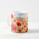 Search for red poppy paintings mugs For her