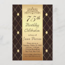 Search for 75th with diamonds birthday invitations Gold