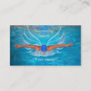 Search for swimmer business cards Blue
