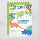 Search for blue and green birthday invitations Dinosaur