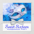 Search for blue masquerade party invitations Royal