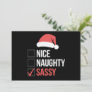 Search for sassy cards Santa